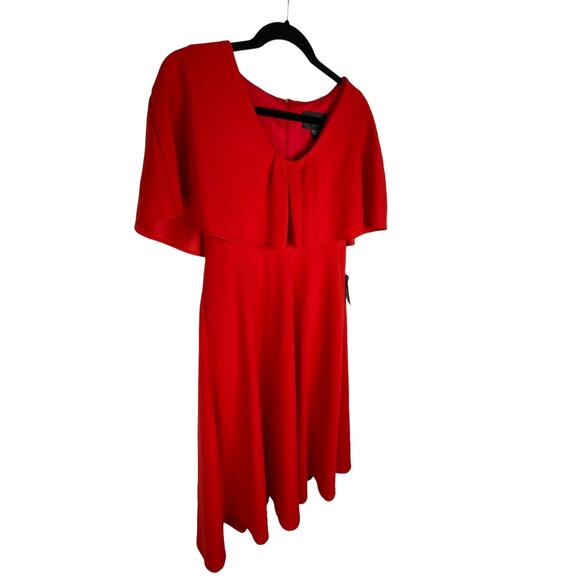 Donna Morgan Dress Red Short Sleeve Flutter Cap Top Size 8 New With Tags - Picture 11 of 11